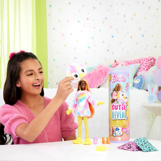 Barbie Cutie Reveal Colourful Dreams Series Soft Plush & 10 Surprises - Penguin
