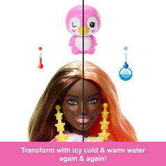 Barbie Cutie Reveal Colourful Dreams Series Soft Plush & 10 Surprises - Penguin