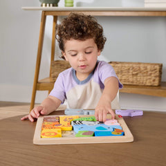 Fisher-Price Wooden Animal Puzzle Early Learning Toy