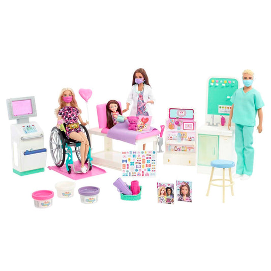 Barbie Care Facility Playset With 4 Dolls