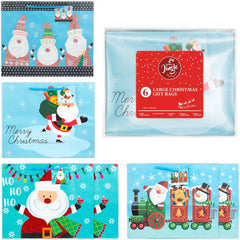 Abeec Christmas Jingle 6 Large Horizontal Christmas Gift Bags Set