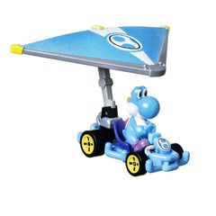 Hot Wheels Mario Kart Light-Blue Yoshi with Pipe Frame and Super Glider Die-cast Vehicle