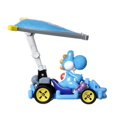 Hot Wheels Mario Kart Light-Blue Yoshi with Pipe Frame and Super Glider Die-cast Vehicle