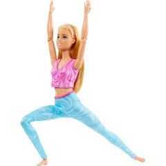 Barbie Made to Move Doll  Blonde Blue Yoga Pants and Pink Top