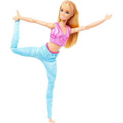 Barbie Made to Move Doll  Blonde Blue Yoga Pants and Pink Top