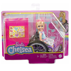 Barbie Chelsea Doll & Wheelchair with Chelsea Blonde in Skirt & Sunglasses