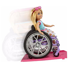 Barbie Chelsea Doll & Wheelchair with Chelsea Blonde in Skirt & Sunglasses