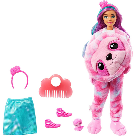 Barbie Cutie Reveal Fantasy Series Doll with Sloth Plush Costume - 10 Surprises