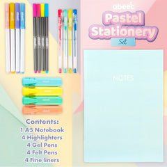 Abeec Pastel Stationery Set for Kids School and Art