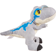 Jurassic World Plush Dinosaur Creatures with Sound 9-Inch - Velociraptor Blue