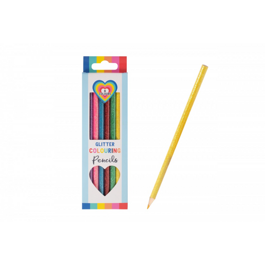 Oodles Be Happy Glitter Colouring Pencils - 8 Colours