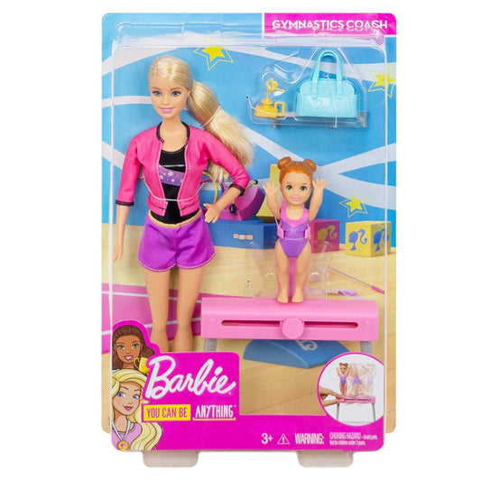 Barbie FXP39 Gymnastics Coach Dolls and Playset