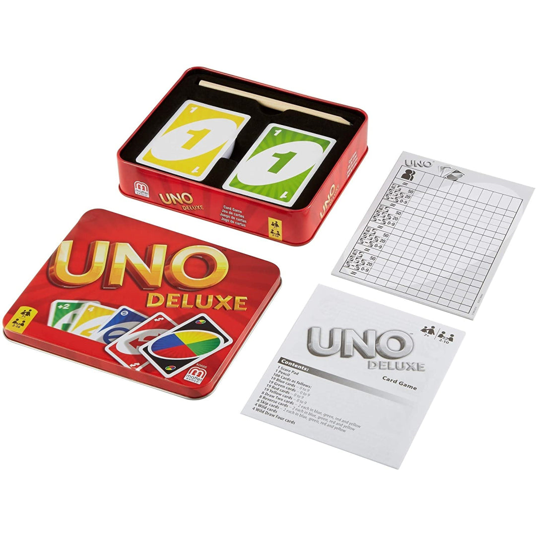 Uno Tin Deluxe Classic Card Family Game - Maqio