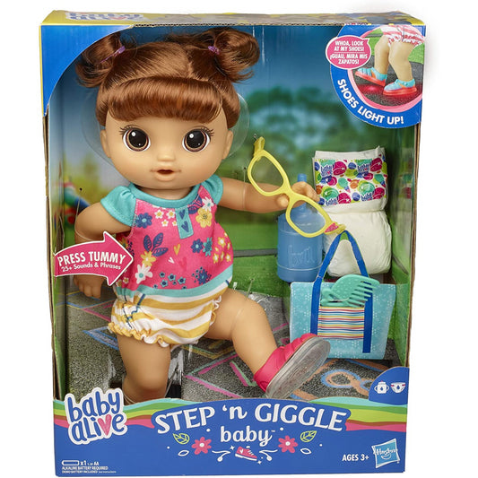 Baby Alive Step 'n Giggle Baby with Brown Hair E5248 - Maqio