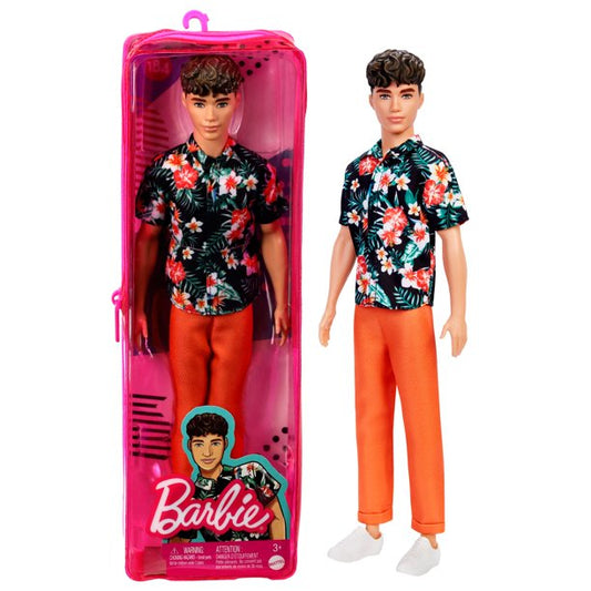 Barbie Ken Fashionistas Doll #184 Hawaiian Shirt & Orange Trousers Brown Hair