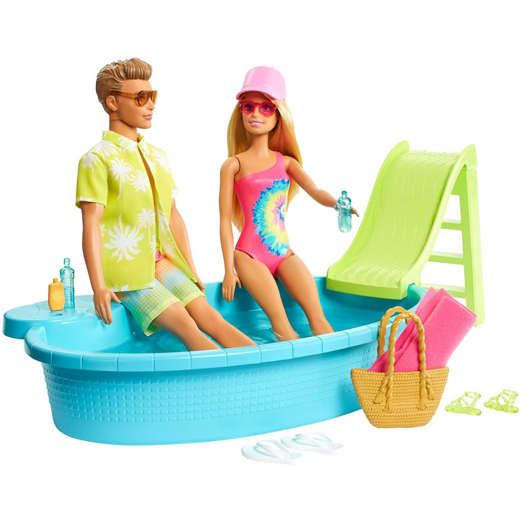 Barbie Gift Set with Convertible Pool Barbie Doll and Ken Doll in Swimwear - Maqio