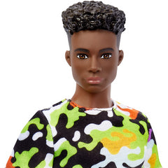 Barbie Ken Fashionistas Doll #123 Camo Shirt Green Shorts & Silver Sneakers