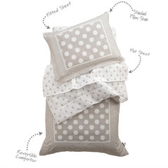 KidKraft Stars & Polka Dots Toddler Bedding-Gray - Maqio