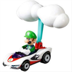 Hot Wheels Die-Cast Mario Kart in P-Wing Kart with Cloud Glider - Luigi