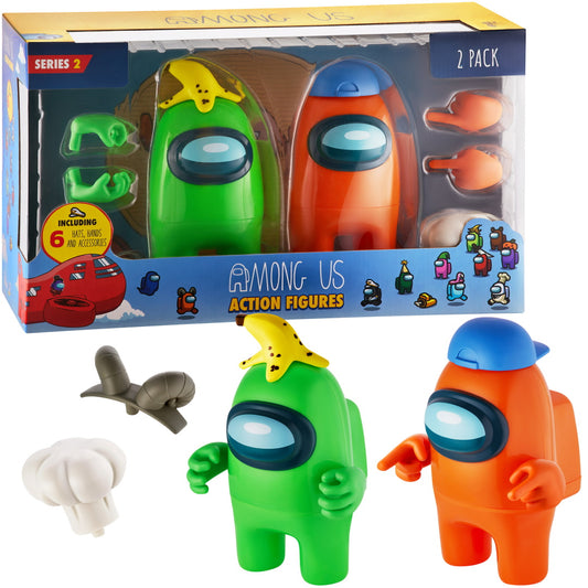 Among Us Series 2 Large Crewmate Action Figures - Green & Orange