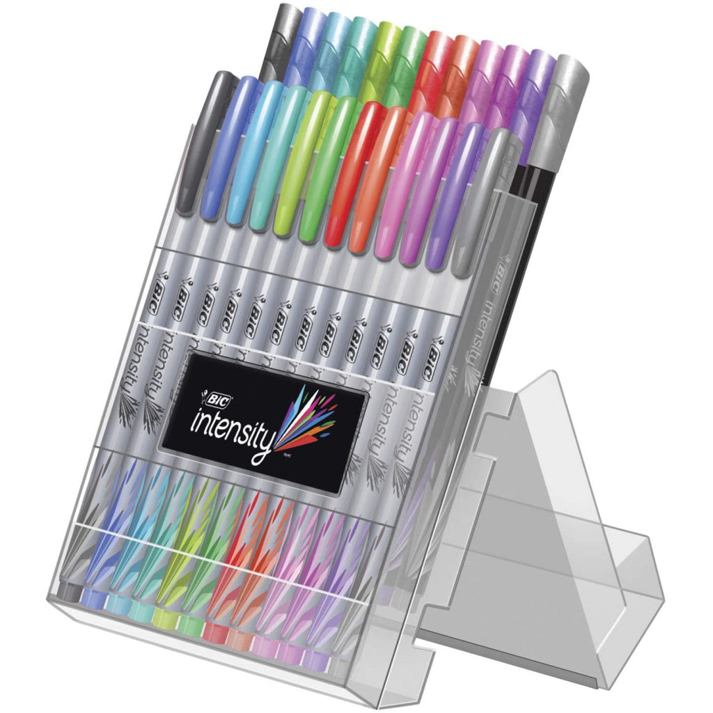 Bic Intensity Medium/Fine Assorted Colour Fineliners 24 Pack - Maqio
