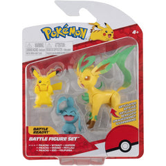 Pokemon Battle Figures 7cm 3 Pack Pikachu Wynaut & Leafeon