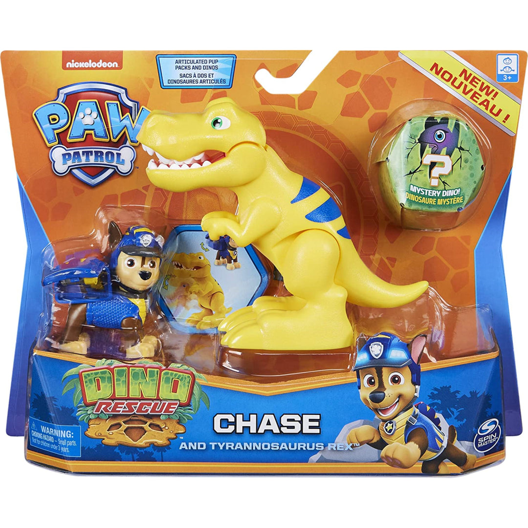 Paw Patrol Chase & T-Rex Action Figures + Mystery Dino - Maqio