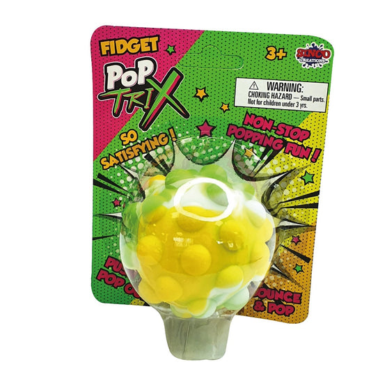Pop Trix Fidget Sensory Toy Ball - Yellow & Green