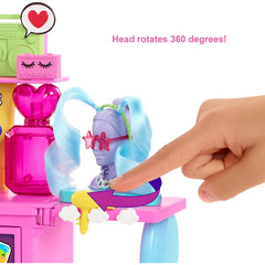 Barbie Extra Doll & Vanity Playset with Exclusive Doll Pet Puppy 45+ Pieces