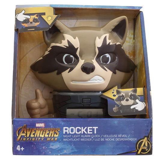BulbBotz Marvel Avengers Infinity War Rocket Raccoon Night Light Alarm Clock - Maqio