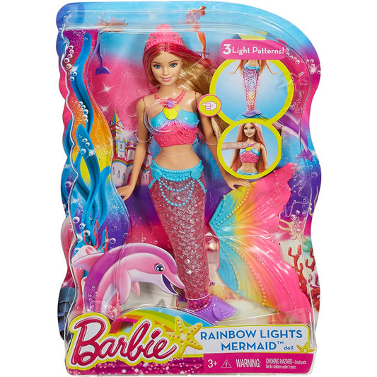 Barbie Rainbow Lights Mermaid Doll Light Up Mermaid Water Activated Light-Up