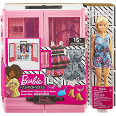 Barbie Fashionistas Ultimate Closet & Doll with 2 Sets of Clothing & Accessories