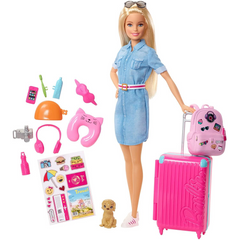 Barbie Travel Doll & Accessories Dreamhouse Adventures Suitcase Puppy