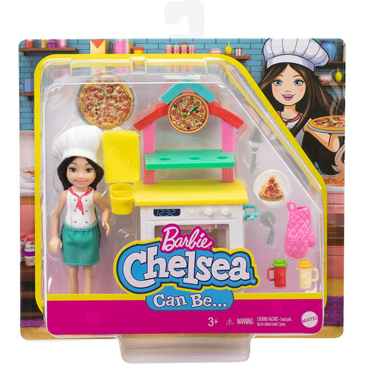 Barbie Chelsea Can Be Pizza Chef Playset Brunette Chelsea Doll
