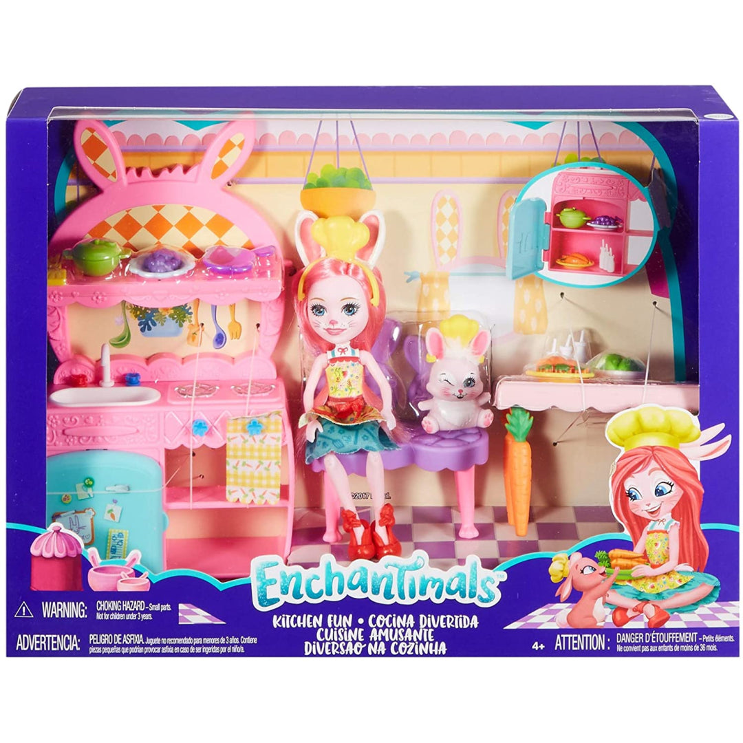 Enchantimals Kitchen Fun Playset with Bree Bunny Doll and Twist Figure FRH47 - Maqio