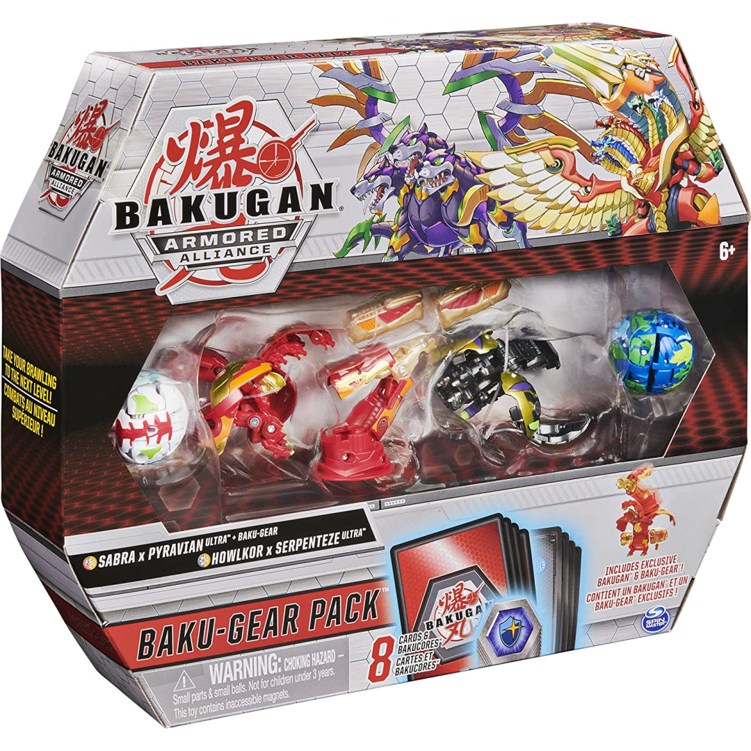 Bakugan Baku-Gear 4-Pack Fused Sabra x Pyravian Ultra with Baku-Gear - Maqio