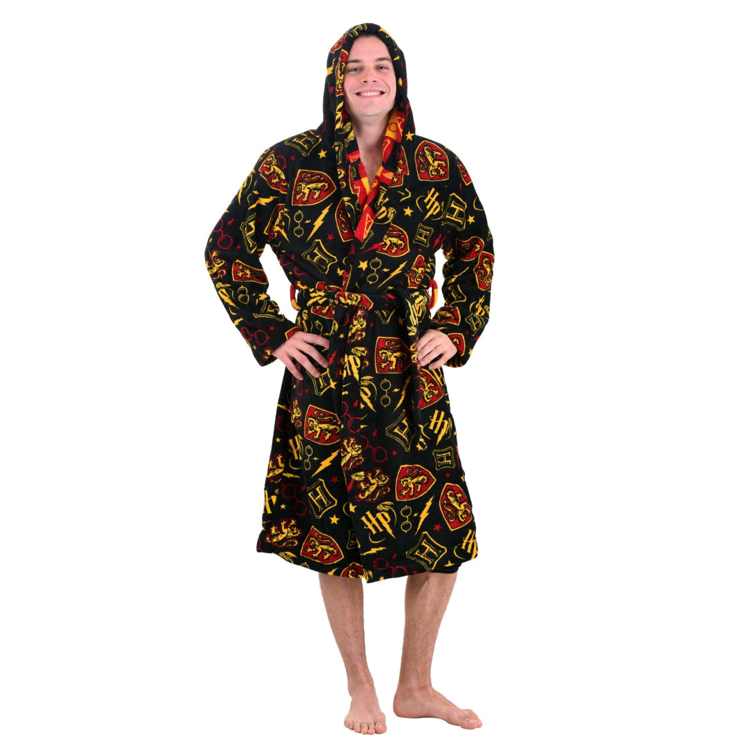 Harry Potter Hogwarts Reversible Robe Adults with Hoodie - Size Large - Maqio