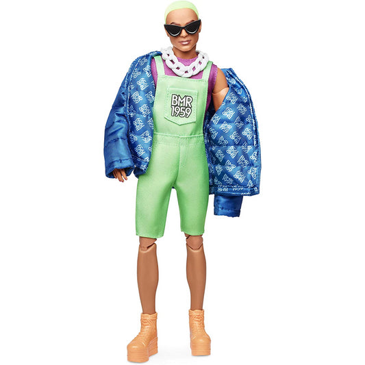 Barbie BMR1959 Ken Fully Poseable Fashion Doll with Neon Hair Overalls and Jacket