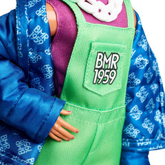 Barbie BMR1959 Ken Fully Poseable Fashion Doll with Neon Hair Overalls and Jacket