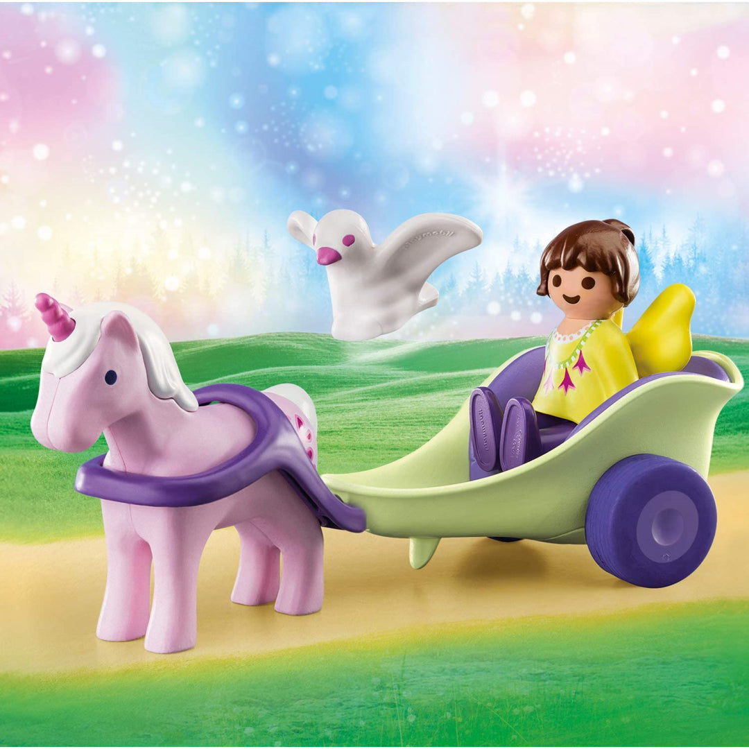 Playmobil 123 5pc - Unicorn Carriage & Figure - Maqio