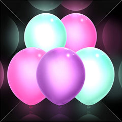 Illooms LED Balloons Light Up Balloons Pink,Purple, Blue Pack of 5 - Maqio