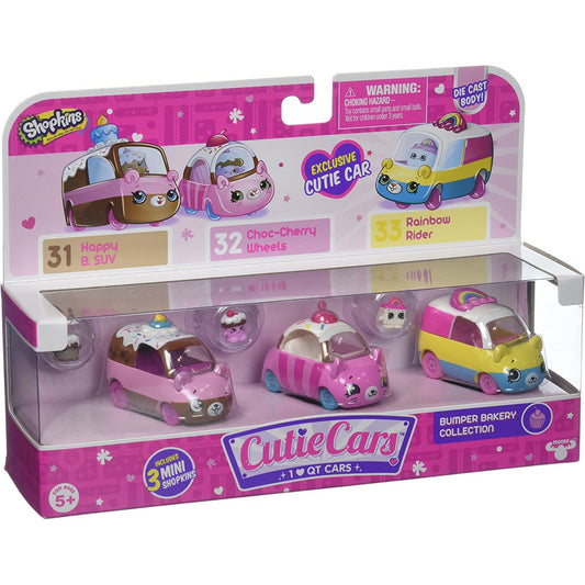Shopkins Cutie Car Bumper Bakery Toy 3 Vehicle Playset and Figures
