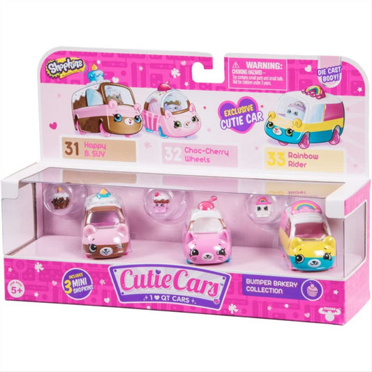 Shopkins Cutie Car Bumper Bakery Toy 3 Vehicle Playset and Figures