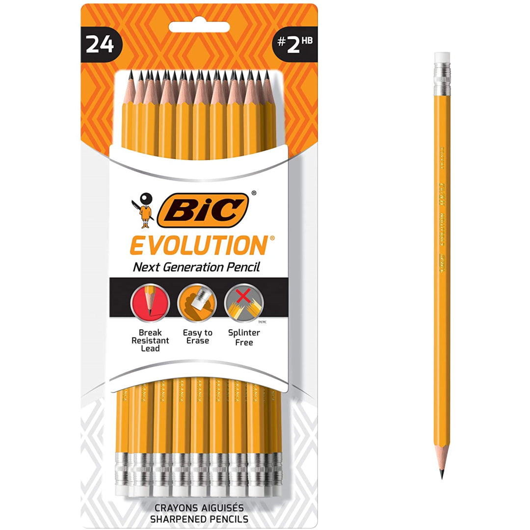 Bic Evolution Next Generation No2 Yellow Pencils 24 Pack - Maqio