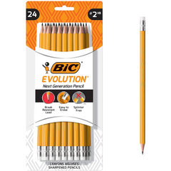 Bic Evolution Next Generation No2 Yellow Pencils 24 Pack - Maqio