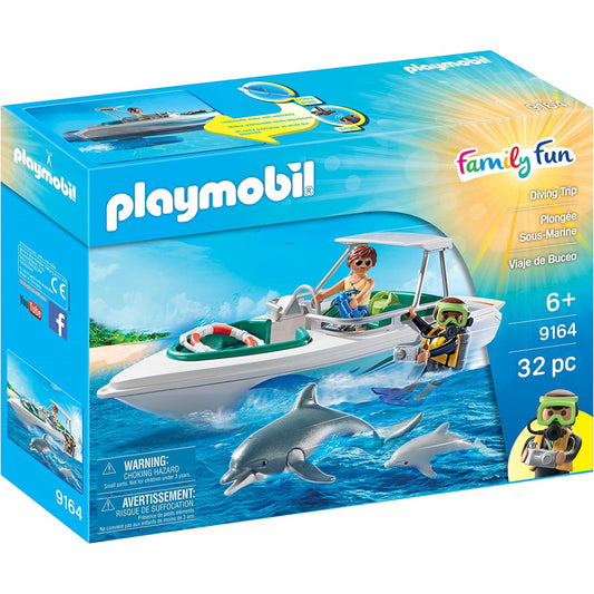 Playmobil 9164 Diving Trip with Boat Figures and Dolphins