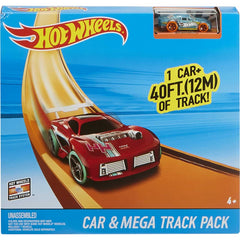 Hot Wheels Car and Mega Track Pack with 40ft Track