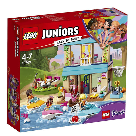 LEGO 10763 Juniors Stephanie's Lakeside House Toy, Andrea and Olivia Mini Doll House - Maqio