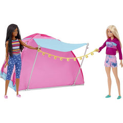 Barbie It Takes Two Camping Playset with Tent Dolls & 20 Pieces