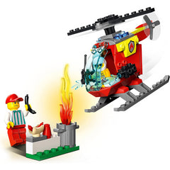 LEGO City Fire Helicopter Toy With Firefighter Figure & Starter Brick 60318